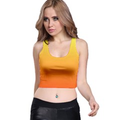 Rainbow Yellow Orange Background Racer Back Crop Top by Amaryn4rt