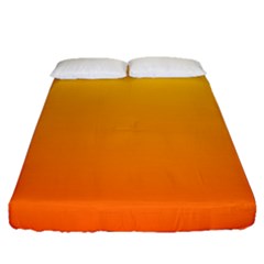 Rainbow Yellow Orange Background Fitted Sheet (queen Size)