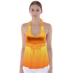 Rainbow Yellow Orange Background Babydoll Tankini Top