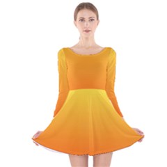 Rainbow Yellow Orange Background Long Sleeve Velvet Skater Dress