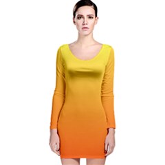 Rainbow Yellow Orange Background Long Sleeve Velvet Bodycon Dress