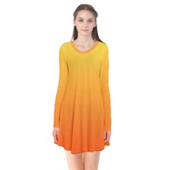 Rainbow Yellow Orange Background Flare Dress