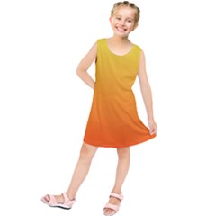 Rainbow Yellow Orange Background Kids  Tunic Dress