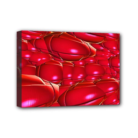 Red Abstract Cherry Balls Pattern Mini Canvas 7  X 5 