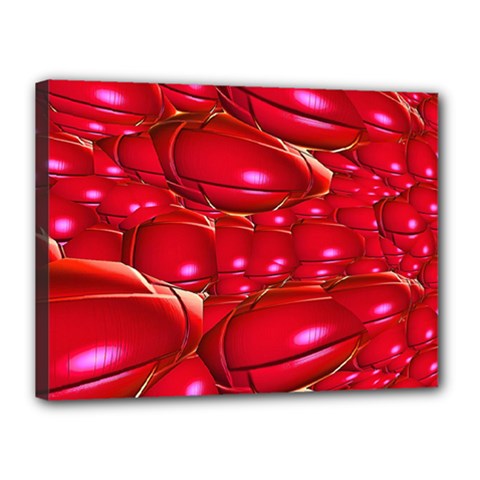 Red Abstract Cherry Balls Pattern Canvas 16  X 12 