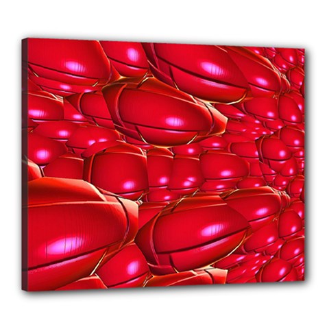 Red Abstract Cherry Balls Pattern Canvas 24  X 20 