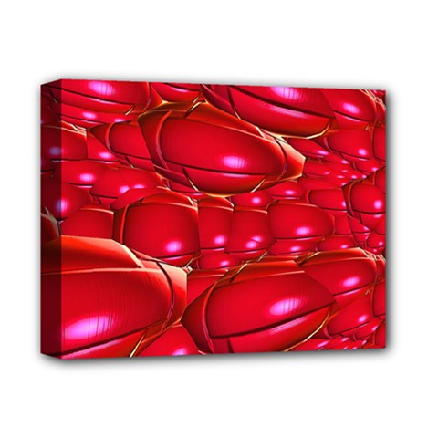 Red Abstract Cherry Balls Pattern Deluxe Canvas 14  X 11 