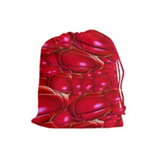 Red Abstract Cherry Balls Pattern Drawstring Pouches (large)  by Amaryn4rt