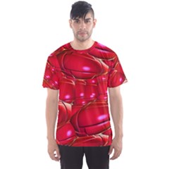 Red Abstract Cherry Balls Pattern Men s Sport Mesh Tee