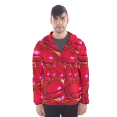 Red Abstract Cherry Balls Pattern Hooded Wind Breaker (men)