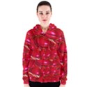 Red Abstract Cherry Balls Pattern Women s Zipper Hoodie View1