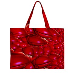 Red Abstract Cherry Balls Pattern Zipper Mini Tote Bag