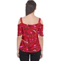 Red Abstract Cherry Balls Pattern Women s Cutout Shoulder Tee View2