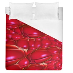 Red Abstract Cherry Balls Pattern Duvet Cover (queen Size)