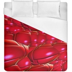 Red Abstract Cherry Balls Pattern Duvet Cover (king Size) by Amaryn4rt