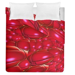 Red Abstract Cherry Balls Pattern Duvet Cover Double Side (queen Size)