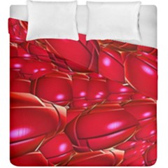 Red Abstract Cherry Balls Pattern Duvet Cover Double Side (king Size) by Amaryn4rt