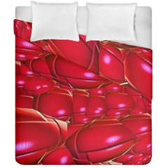 Red Abstract Cherry Balls Pattern Duvet Cover Double Side (california King Size) by Amaryn4rt