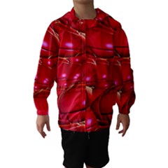 Red Abstract Cherry Balls Pattern Hooded Wind Breaker (kids)