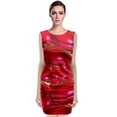 Red Abstract Cherry Balls Pattern Classic Sleeveless Midi Dress