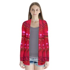 Red Abstract Cherry Balls Pattern Cardigans