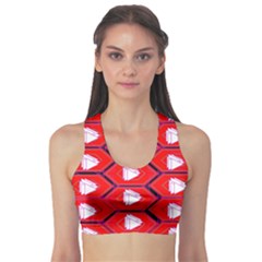 Red Bee Hive Sports Bra