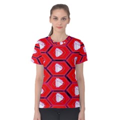 Red Bee Hive Women s Cotton Tee