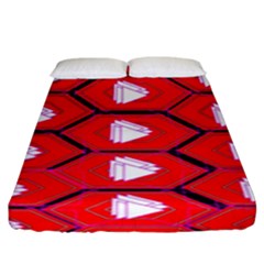 Red Bee Hive Fitted Sheet (king Size)