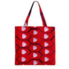 Red Bee Hive Zipper Grocery Tote Bag