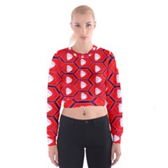 Red Bee Hive Women s Cropped Sweatshirt