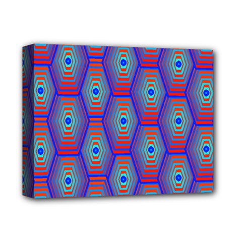 Red Blue Bee Hive Deluxe Canvas 14  X 11 