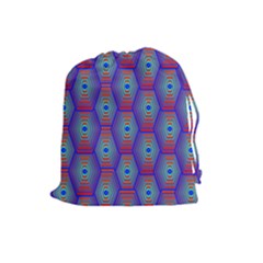 Red Blue Bee Hive Drawstring Pouches (large) 