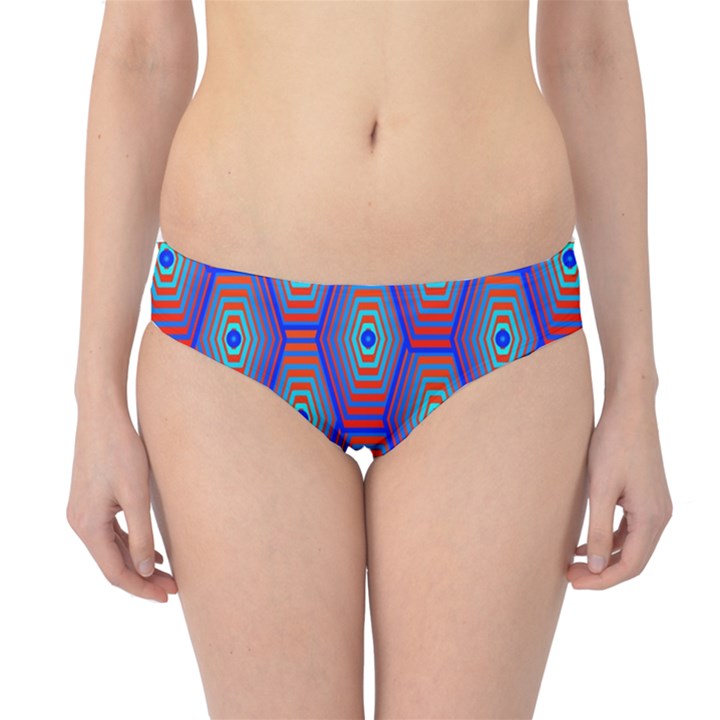 Red Blue Bee Hive Hipster Bikini Bottoms