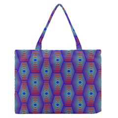 Red Blue Bee Hive Medium Zipper Tote Bag