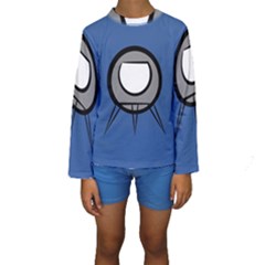 Rocket Ship App Icon Kids  Long Sleeve Swimwear