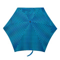 Seamless Blue Tiles Pattern Mini Folding Umbrellas