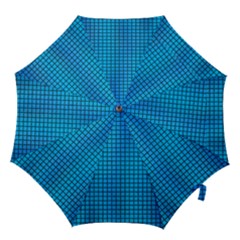 Seamless Blue Tiles Pattern Hook Handle Umbrellas (medium)