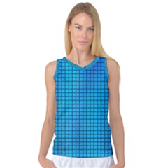 Seamless Blue Tiles Pattern Women s Basketball Tank Top