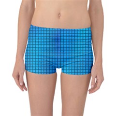 Seamless Blue Tiles Pattern Reversible Bikini Bottoms