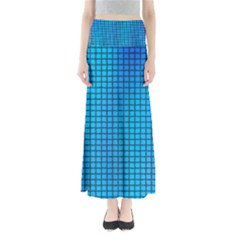 Seamless Blue Tiles Pattern Maxi Skirts