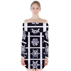 Snowflakes Exemplifies Emergence In A Physical System Long Sleeve Off Shoulder Dress by Amaryn4rt