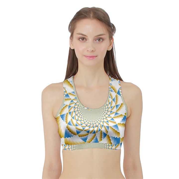 Tech Neon And Glow Backgrounds Psychedelic Art Psychedelic Art Sports Bra with Border