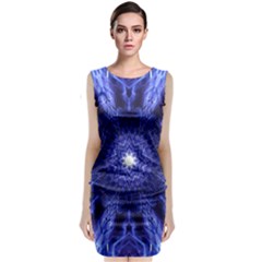 Tech Neon And Glow Backgrounds Psychedelic Art Classic Sleeveless Midi Dress