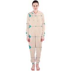 Tile Pattern Wallpaper Background Hooded Jumpsuit (ladies) 