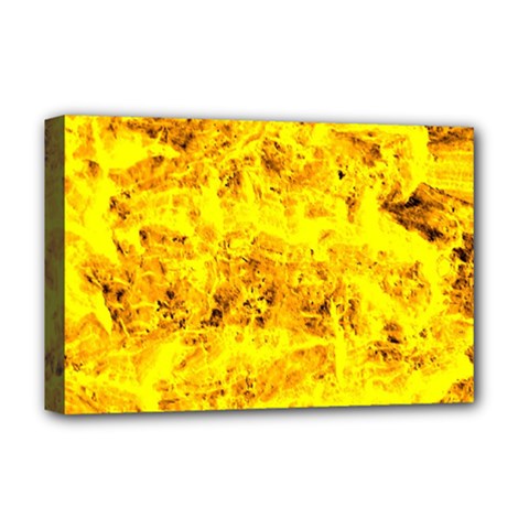 Yellow Abstract Background Deluxe Canvas 18  X 12  