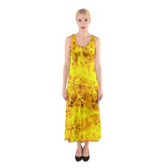 Yellow Abstract Background Sleeveless Maxi Dress