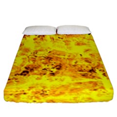 Yellow Abstract Background Fitted Sheet (king Size)