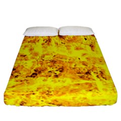 Yellow Abstract Background Fitted Sheet (california King Size)