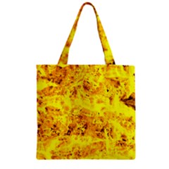 Yellow Abstract Background Zipper Grocery Tote Bag