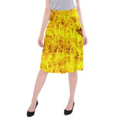 Yellow Abstract Background Midi Beach Skirt